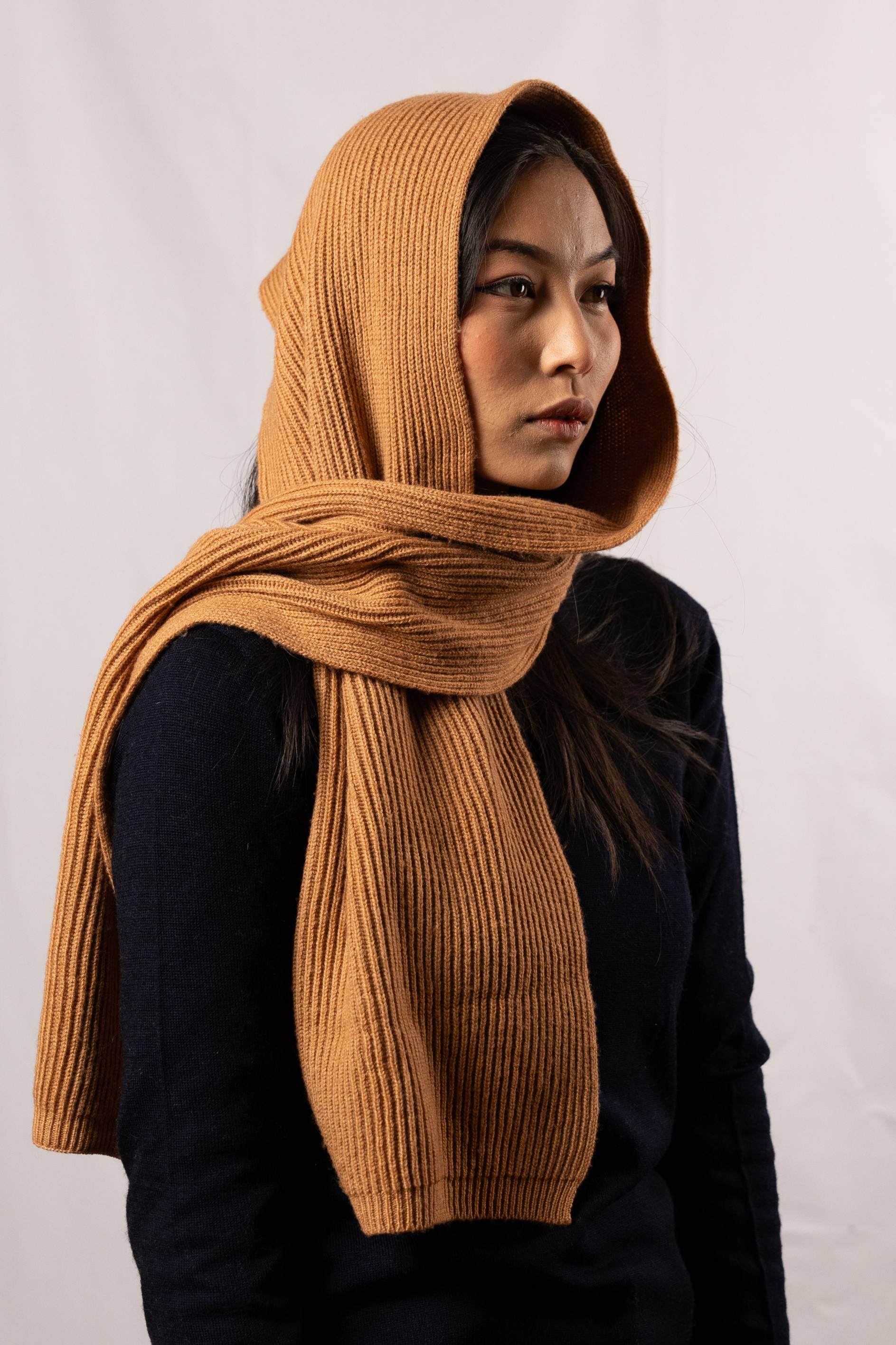  Cashmere Ribbed  Scarf (3156)